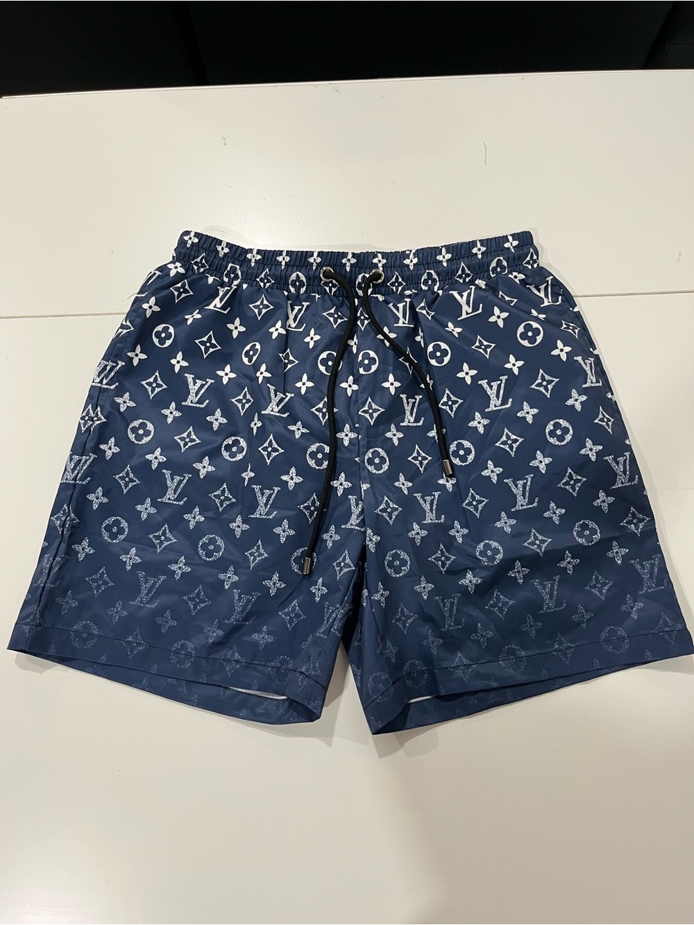 Louie Vuiton Navy Monogram Swim Trunks